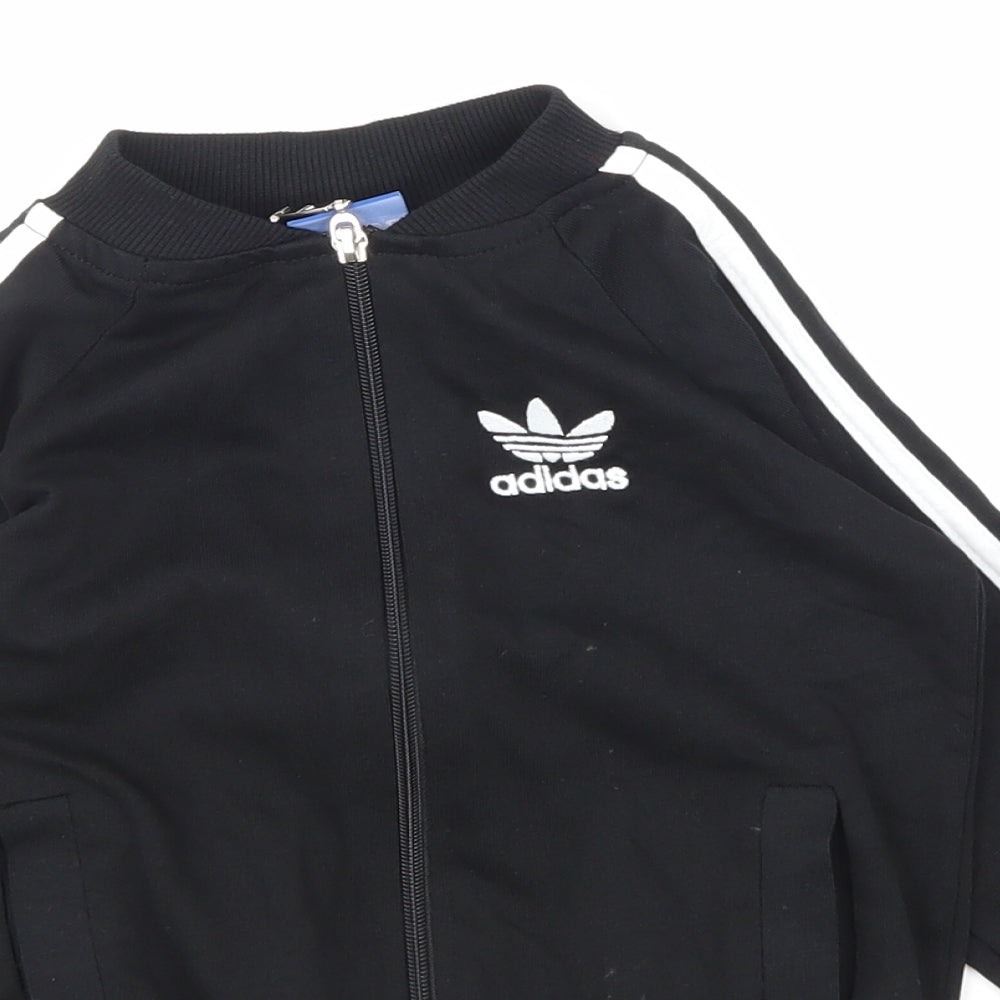 adidas Boys Black   Full Zip Sweatshirt Size 3-4 Years