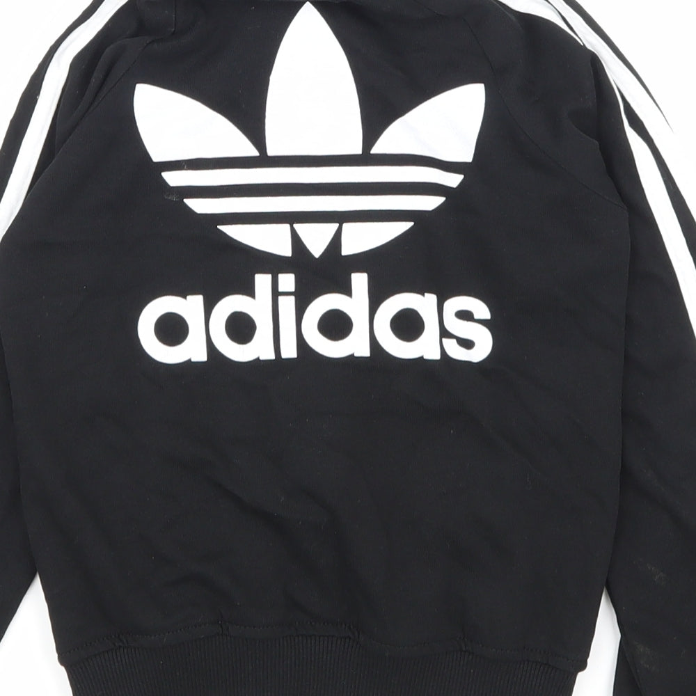 adidas Boys Black   Full Zip Sweatshirt Size 3-4 Years