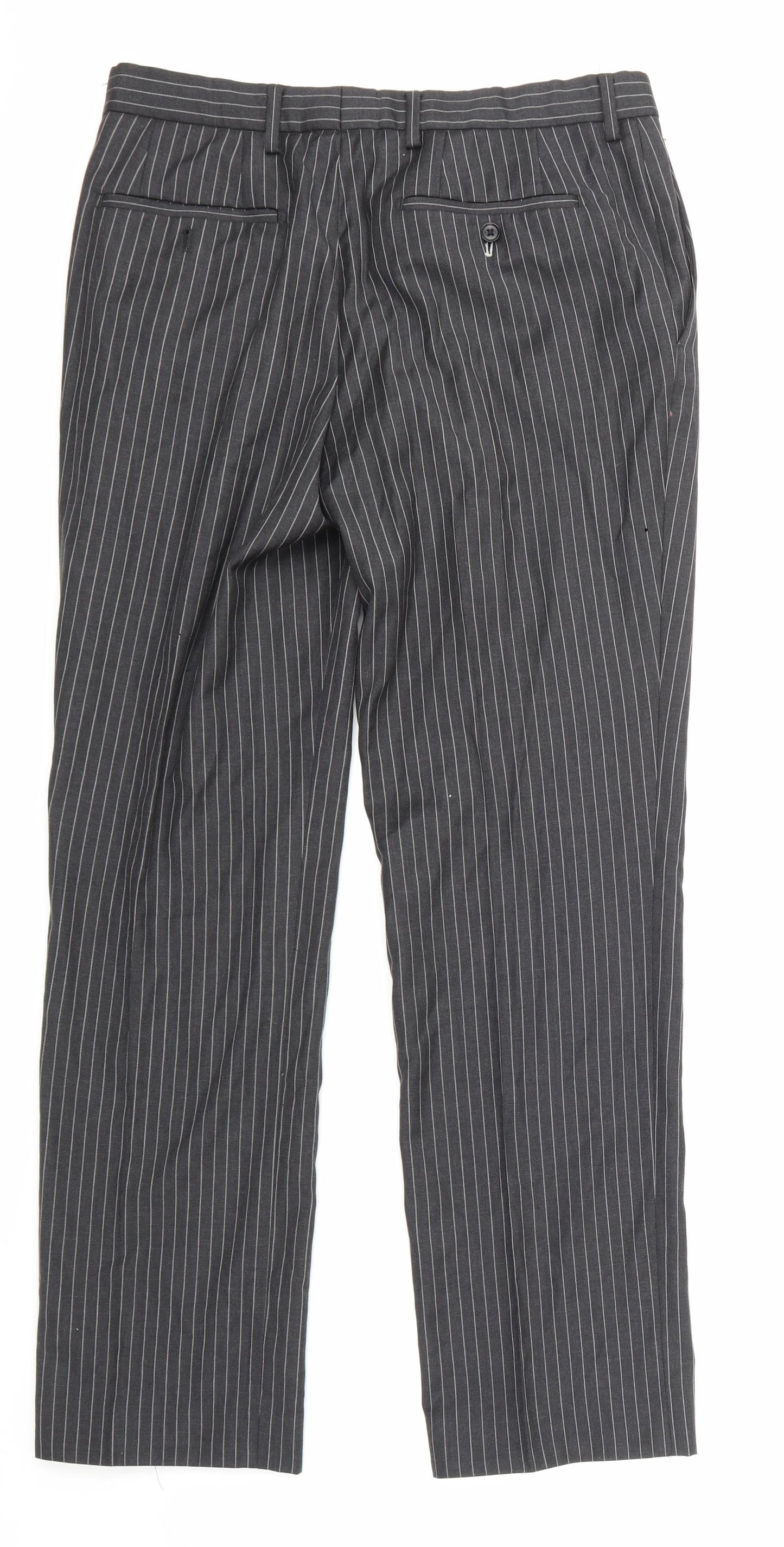 NEXT Mens Black Striped  Trousers  Size 32 in