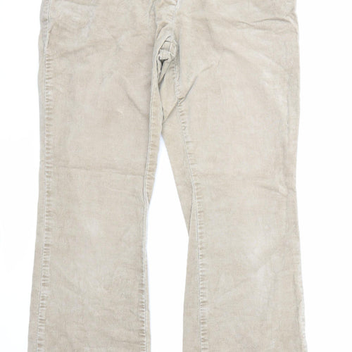 Principles Womens Beige  Velvet Flared Jeans Size 12