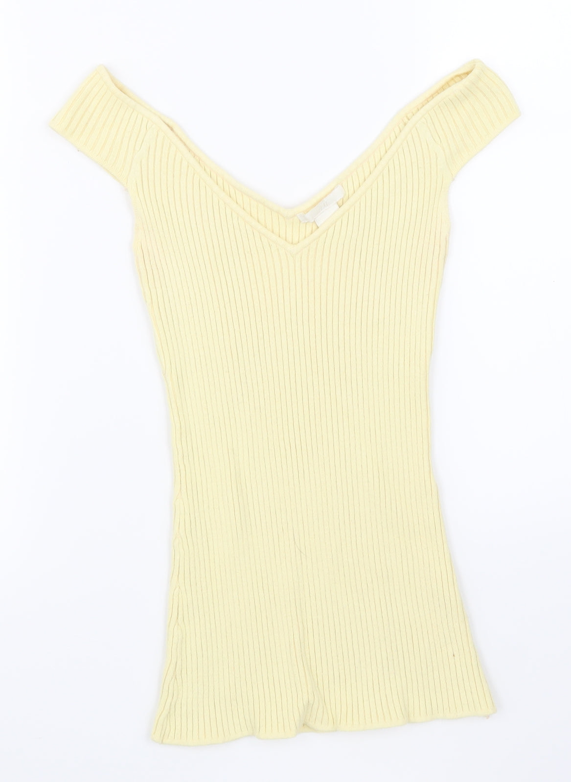 H&M Womens Yellow   Basic T-Shirt Size S