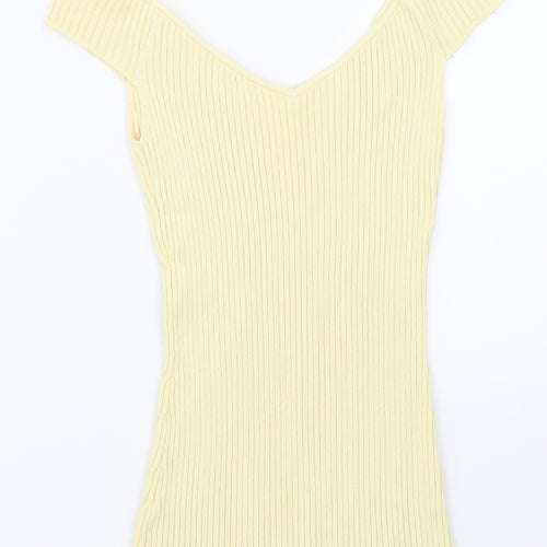 H&M Womens Yellow   Basic T-Shirt Size S