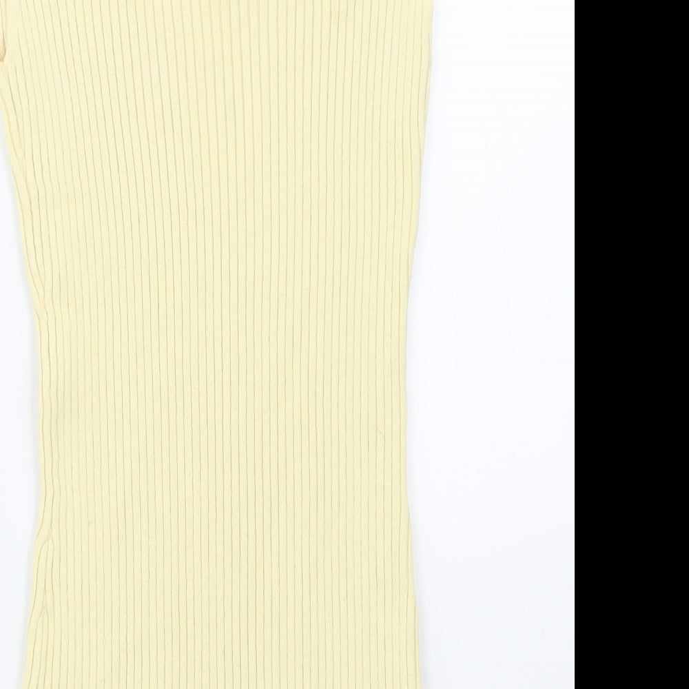 H&M Womens Yellow   Basic T-Shirt Size S