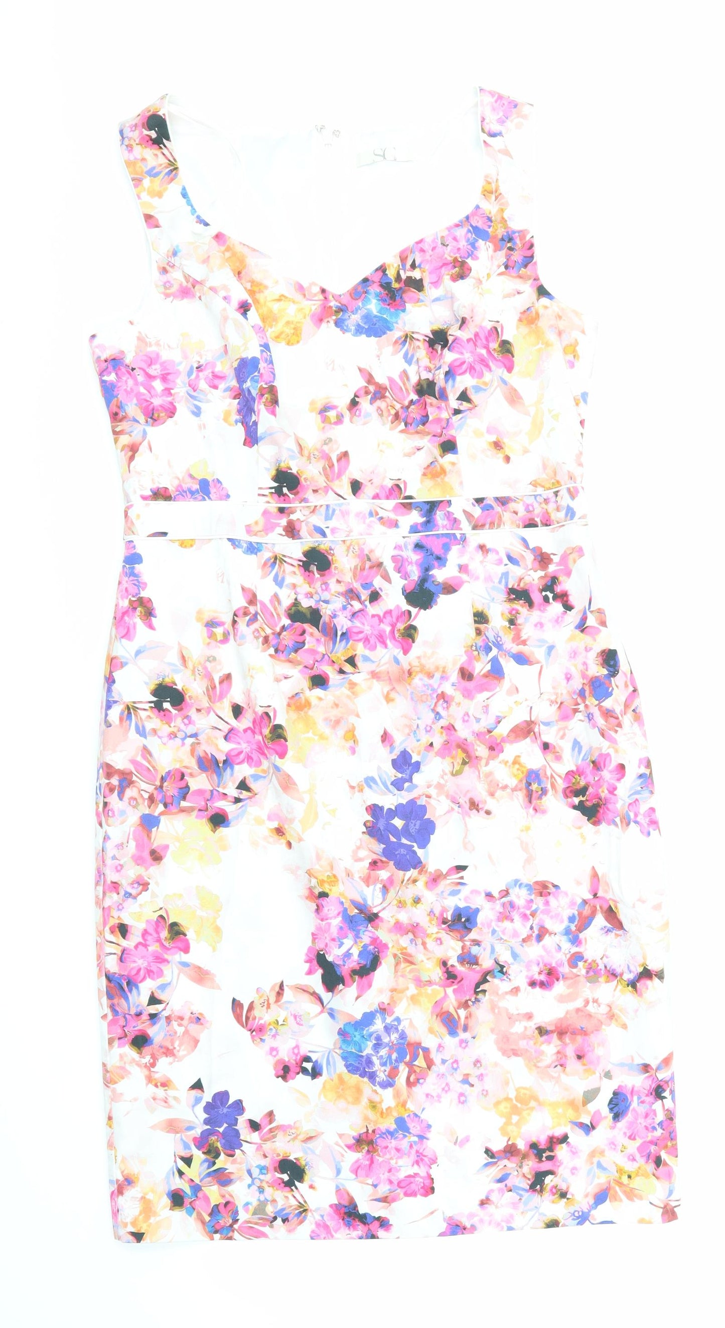 SG Womens Silver Floral  Pencil Dress  Size 16
