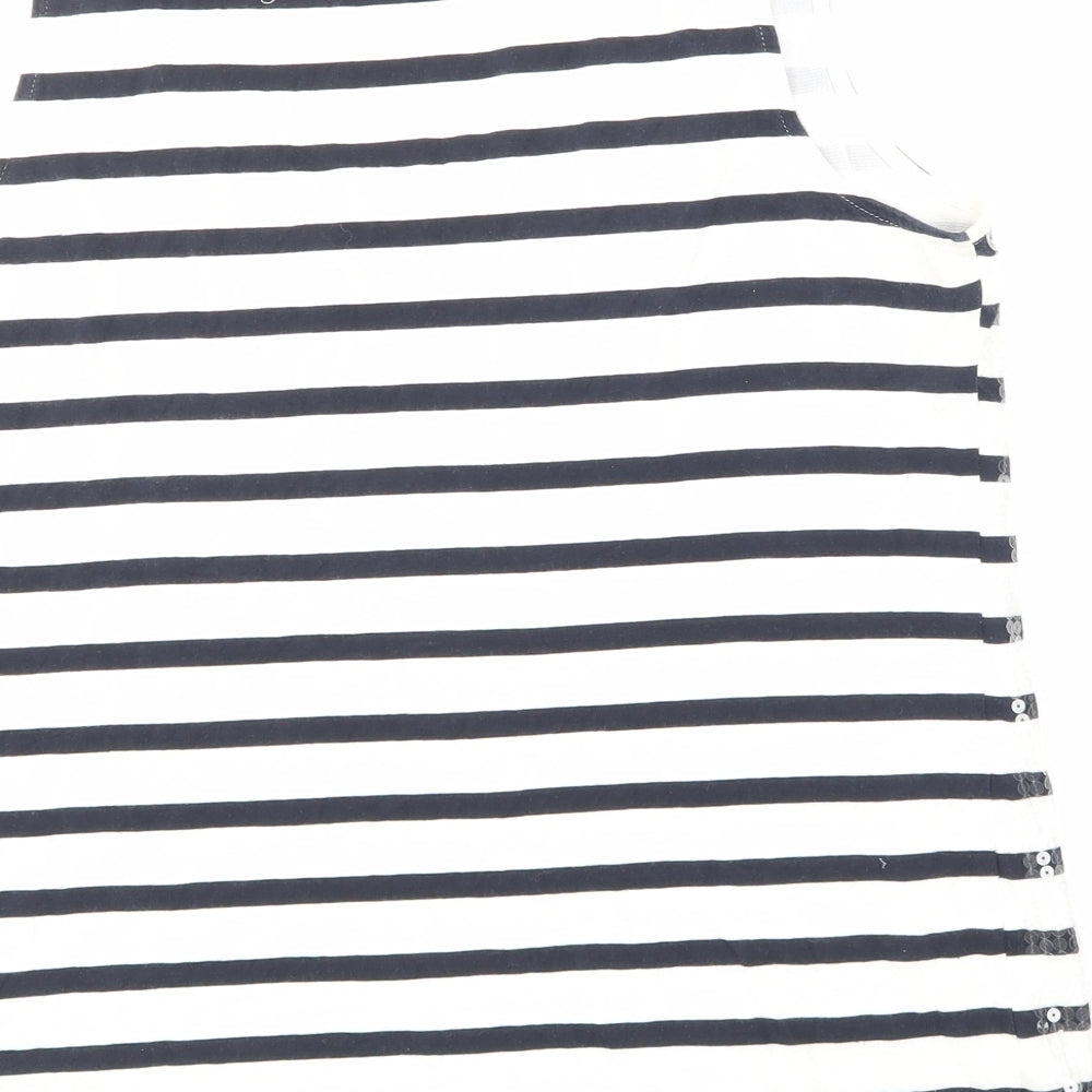 Banana Republic Womens Blue Striped  Basic T-Shirt Size L