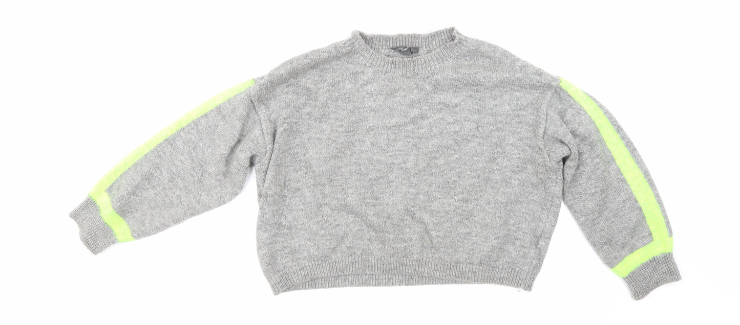 Primark Womens Grey   Pullover Sweatshirt Size L  - CROPPED