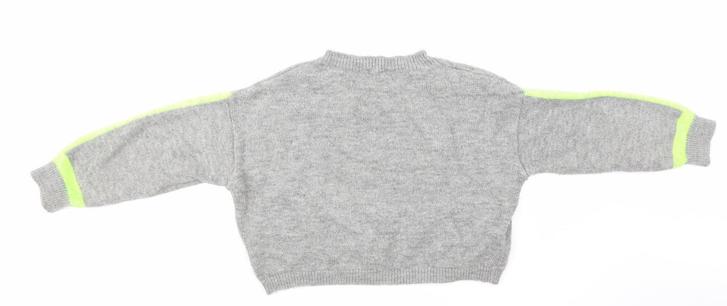 Primark Womens Grey   Pullover Sweatshirt Size L  - CROPPED