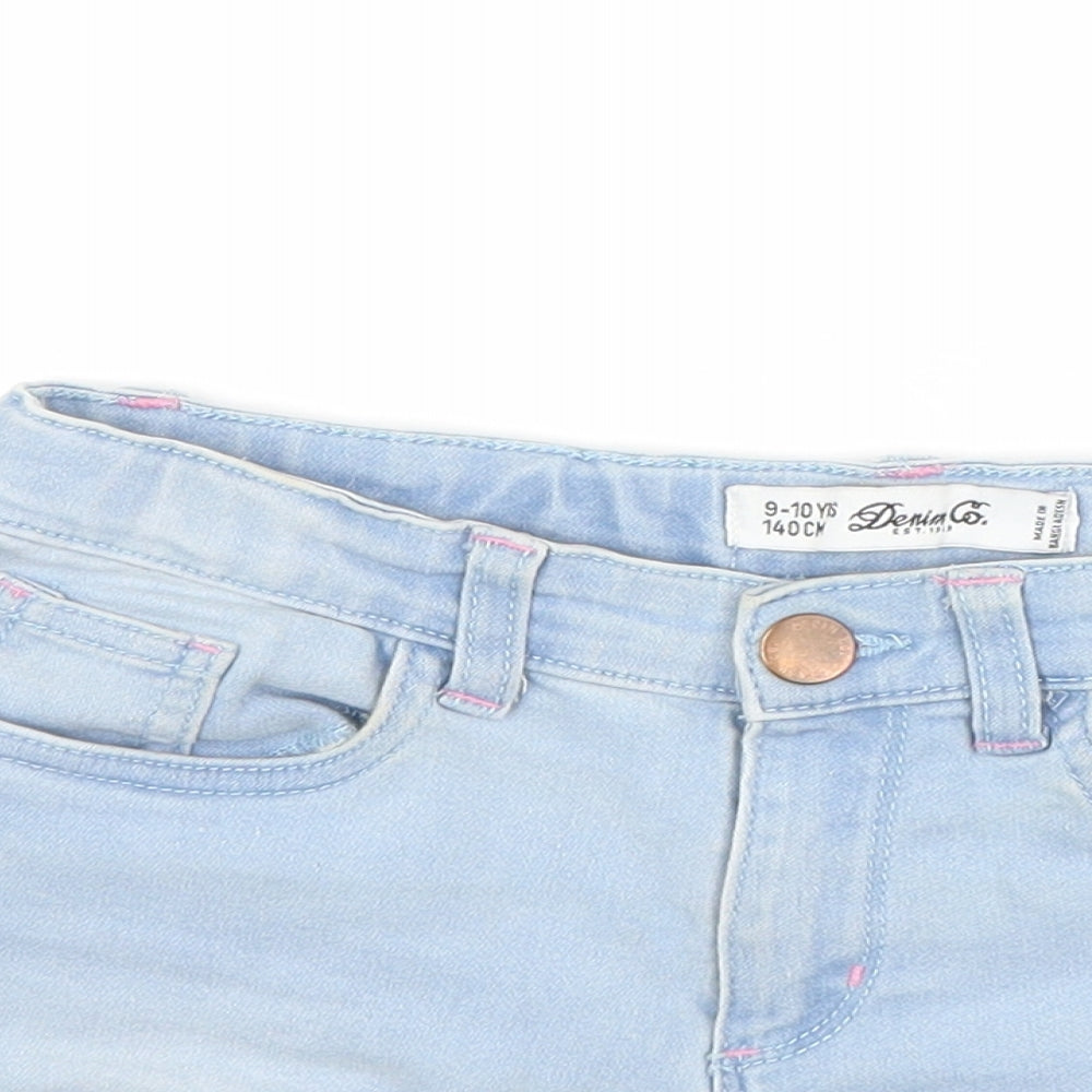 Primark Girls Blue   Cut-Off Shorts Size 9-10 Years