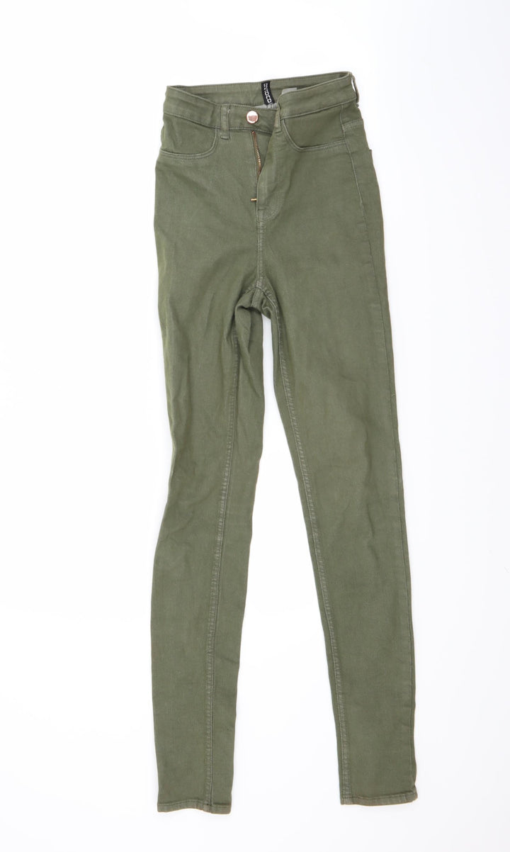 diveided Womens Green Denim Skinny Jeans Size 4 L28 in