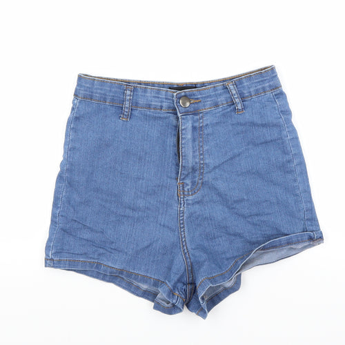 PRETTYLITTLETHING Womens Blue  Denim Cut-Off Shorts Size 6