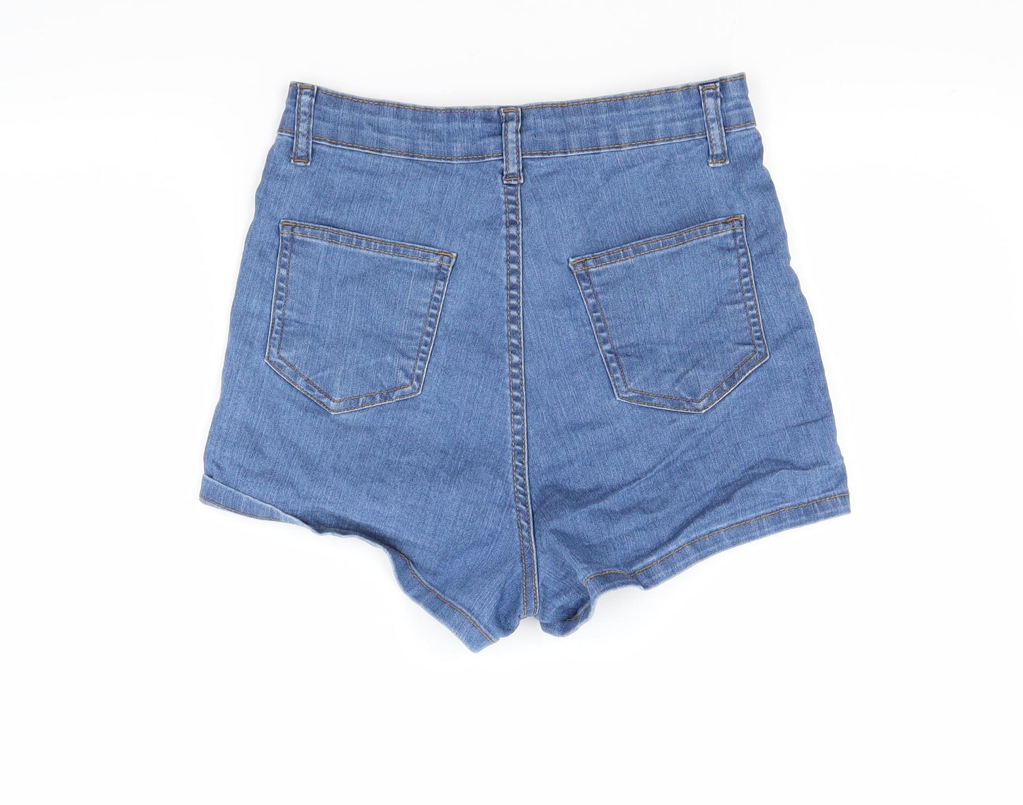 PRETTYLITTLETHING Womens Blue  Denim Cut-Off Shorts Size 6