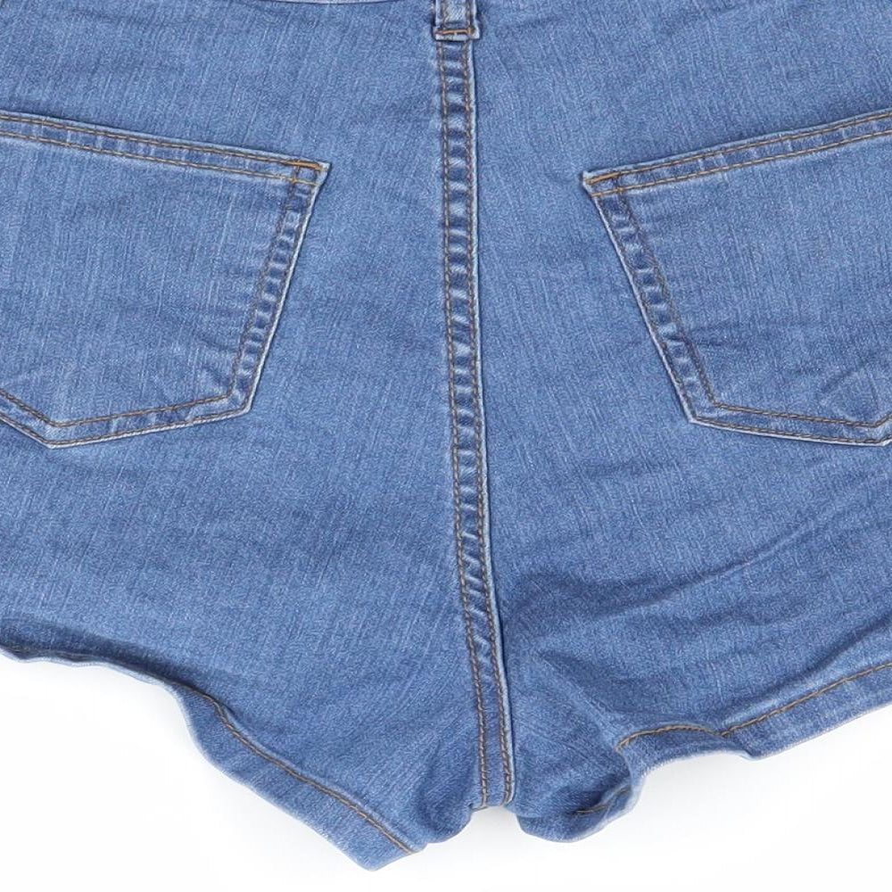 PRETTYLITTLETHING Womens Blue  Denim Cut-Off Shorts Size 6