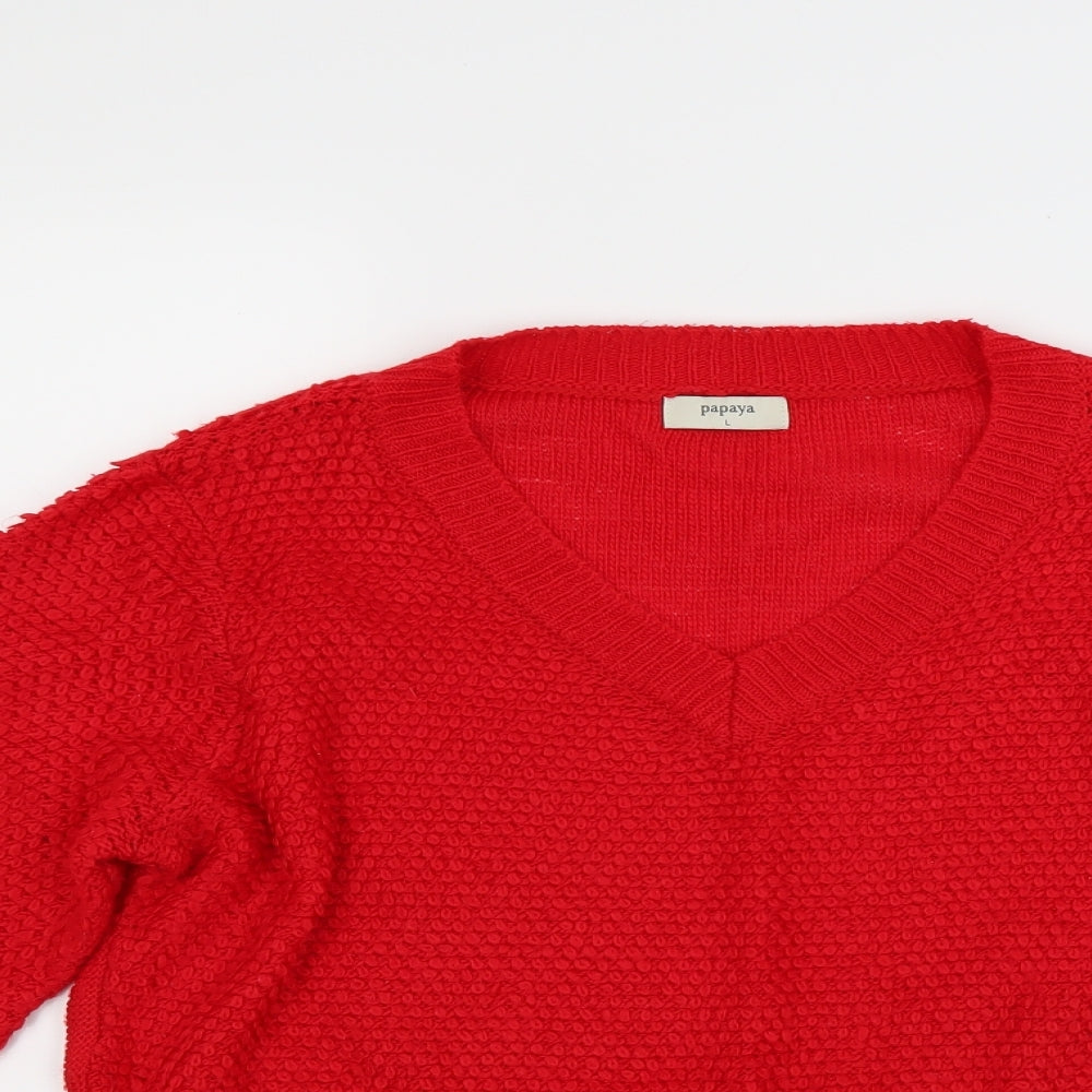Papaya Womens Red   Pullover Jumper Size L