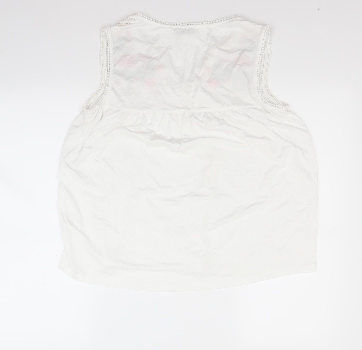 Papaya Womens White Floral  Basic Tank Size 12