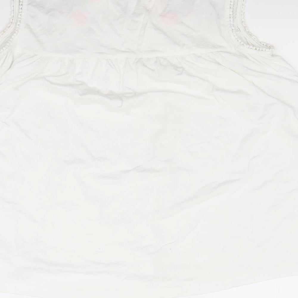 Papaya Womens White Floral  Basic Tank Size 12