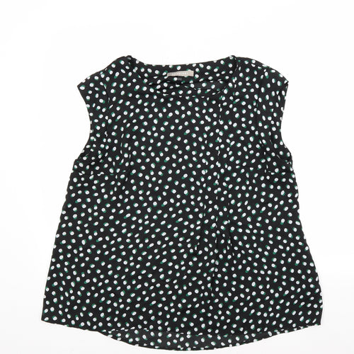 Anthology Womens Black Polka Dot  Basic Blouse Size L