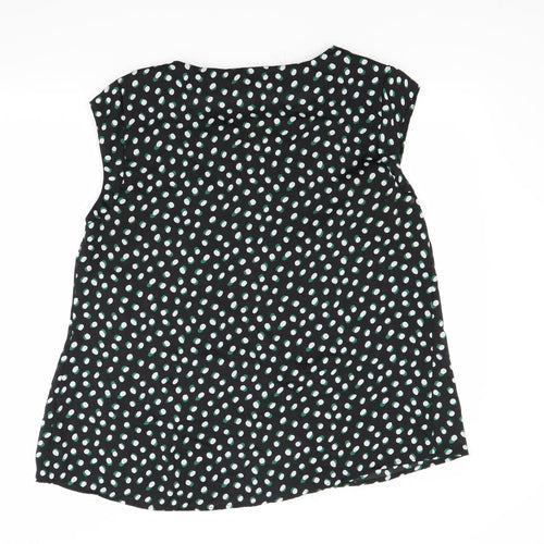 Anthology Womens Black Polka Dot  Basic Blouse Size L