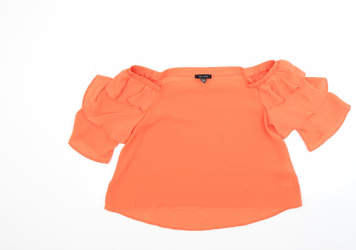 New Look Womens Orange Basic Blouse Size 14