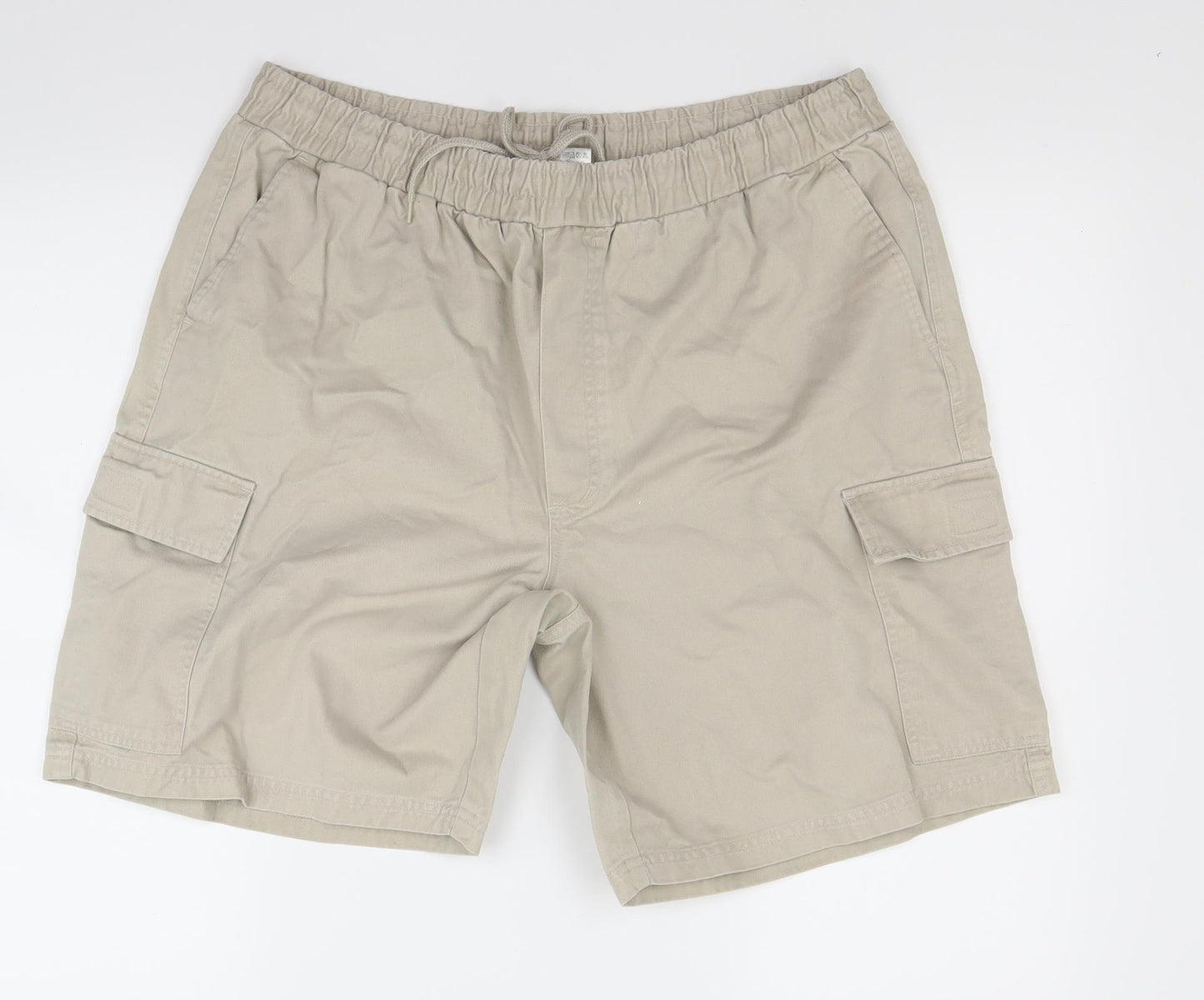 Modern Casuals Mens Beige  Denim Chino Shorts Size M