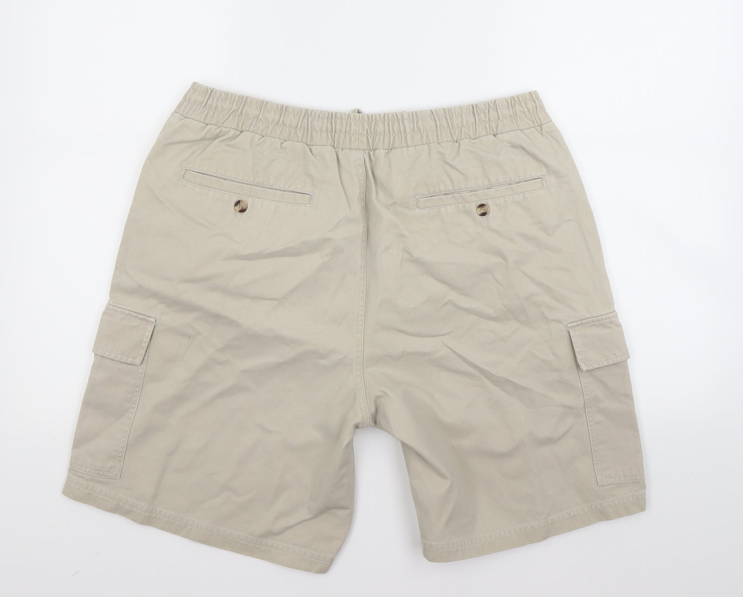 Modern Casuals Mens Beige  Denim Chino Shorts Size M