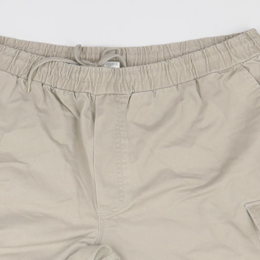 Modern Casuals Mens Beige  Denim Chino Shorts Size M