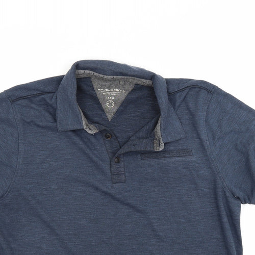 John Rocha Mens Blue    Polo Size L