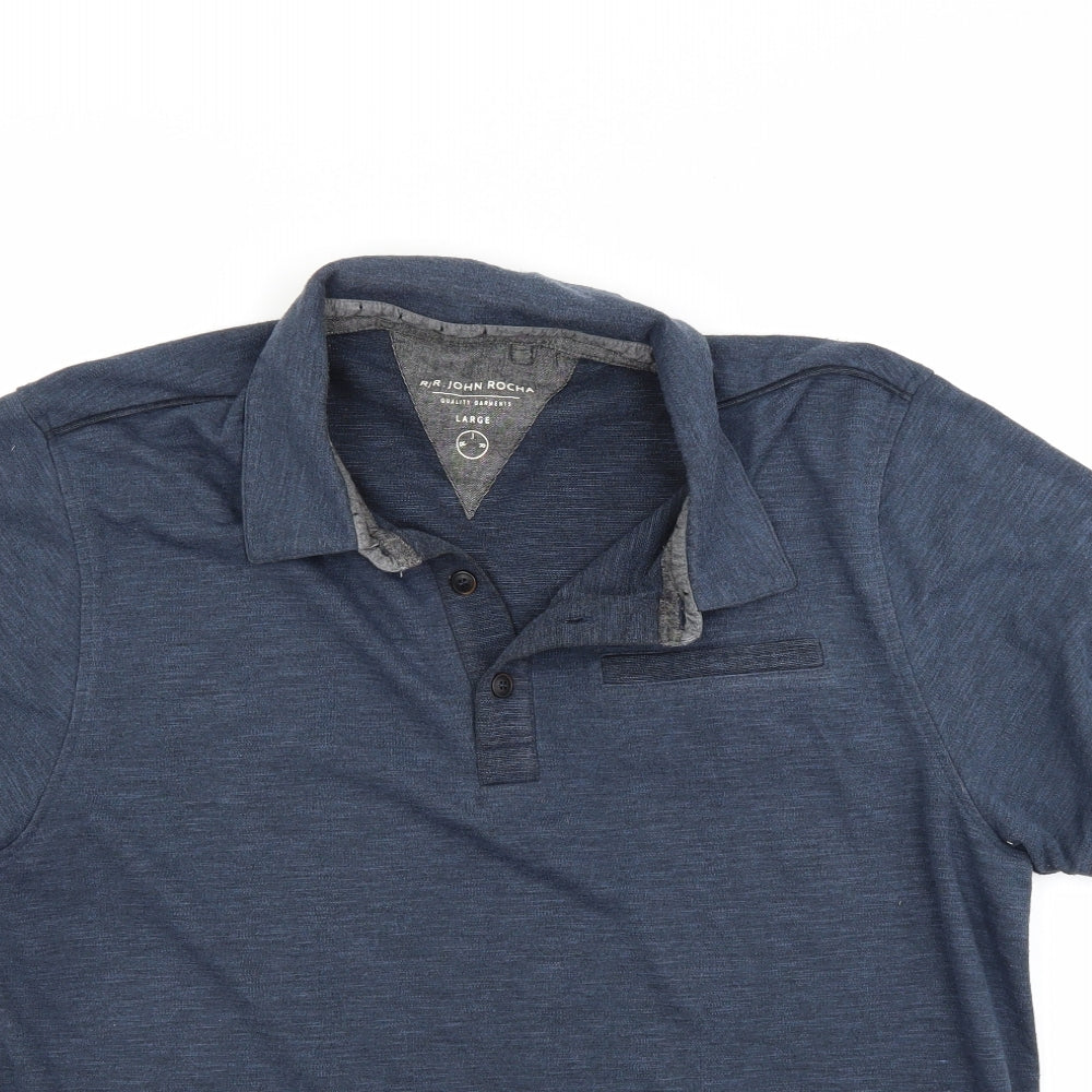 John Rocha Mens Blue    Polo Size L