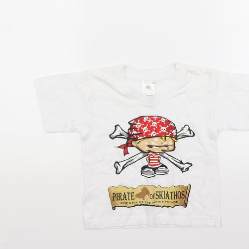 B&C Girls White   Basic T-Shirt Size 2 Years