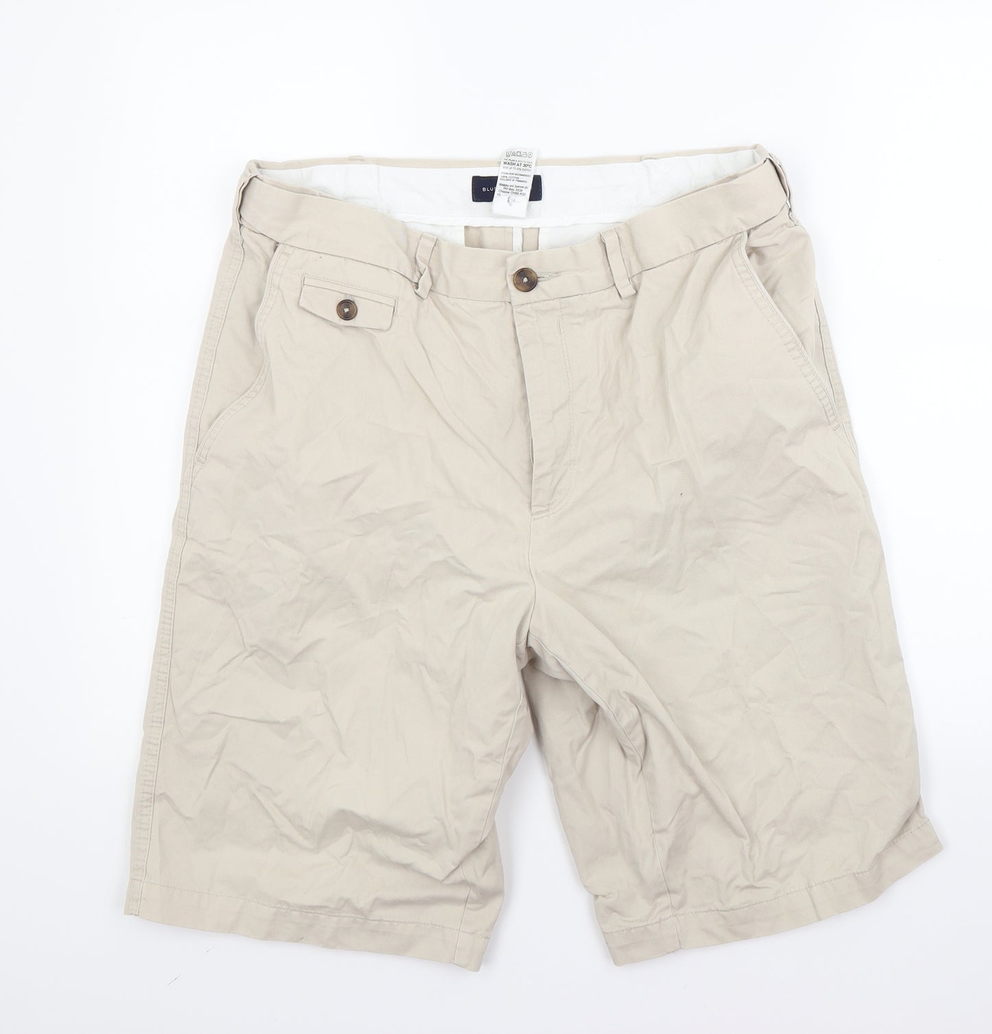 Marks and Spencer Mens Beige   Chino Shorts Size 34