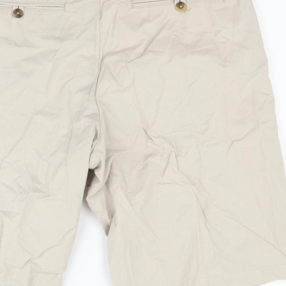 Marks and Spencer Mens Beige   Chino Shorts Size 34