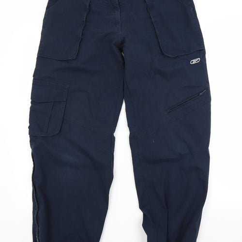 Reebok Womens Blue   Cargo Trousers Size 12 L28 in