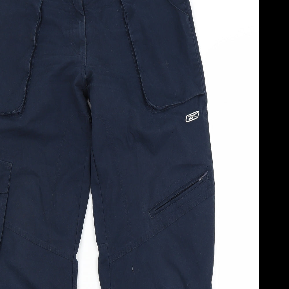 Reebok Womens Blue   Cargo Trousers Size 12 L28 in