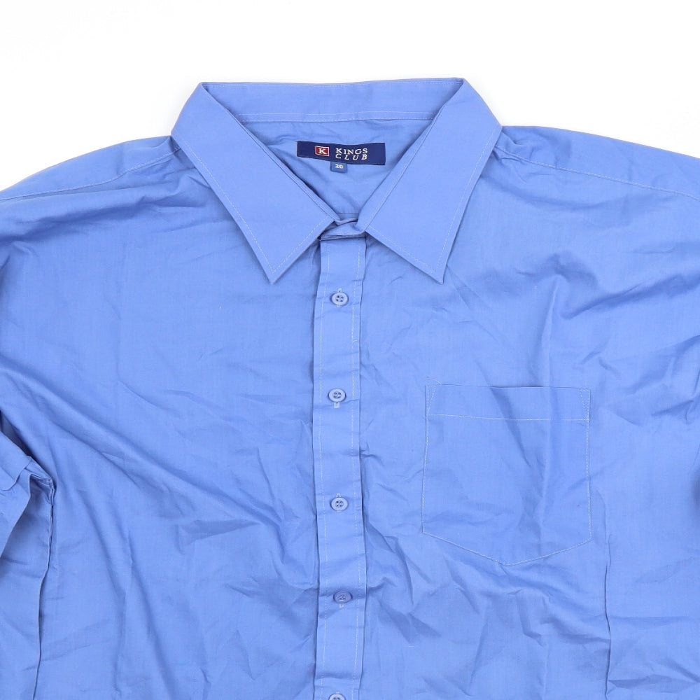 Kings club Mens Blue    Dress Shirt Size 20