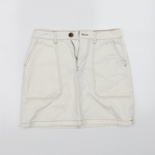 deniem co Womens White   Mini Skirt Size 6