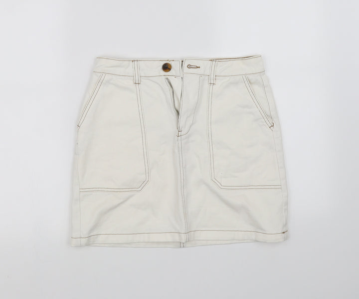 deniem co Womens White Mini Skirt Size 6