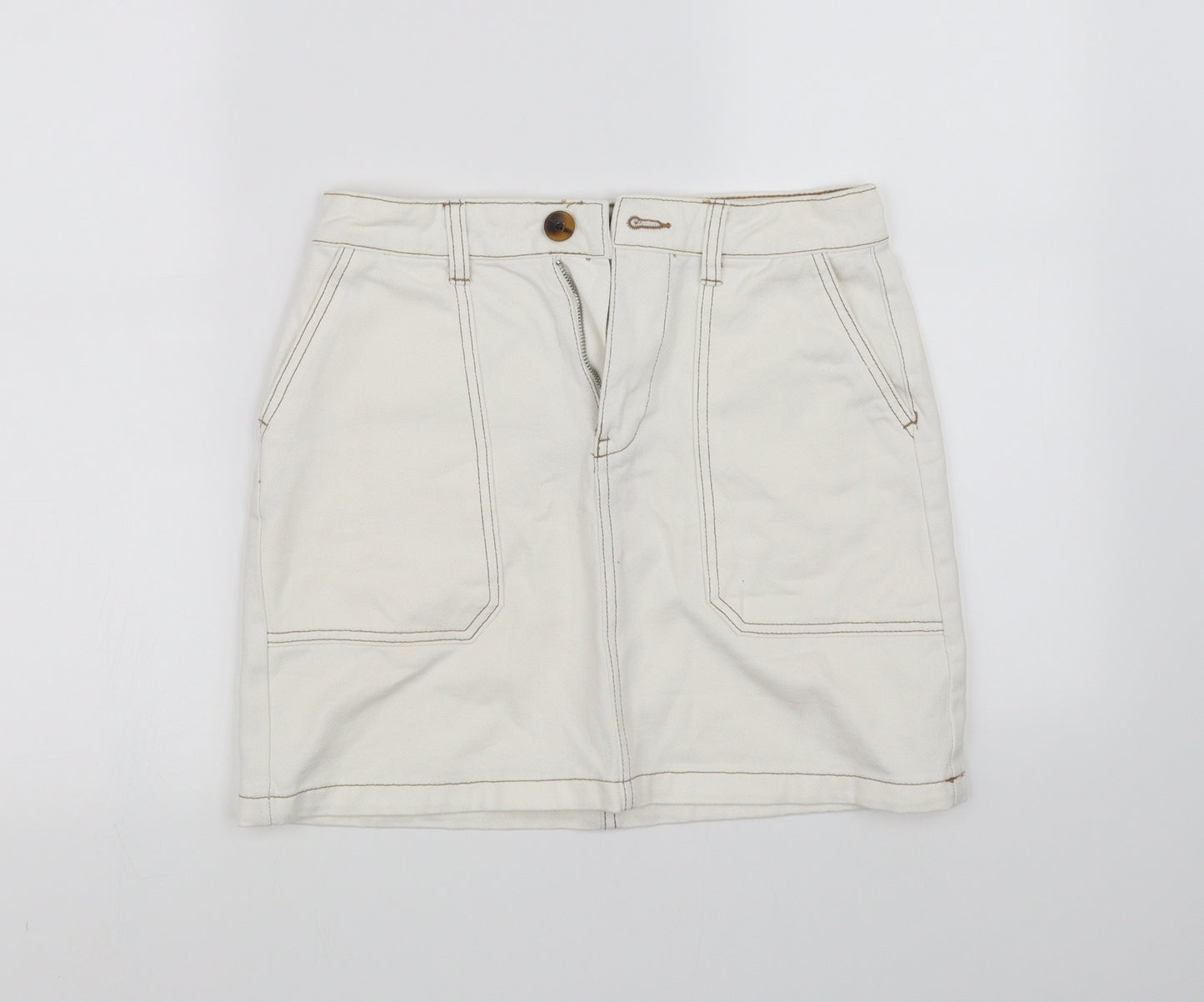 deniem co Womens White   Mini Skirt Size 6
