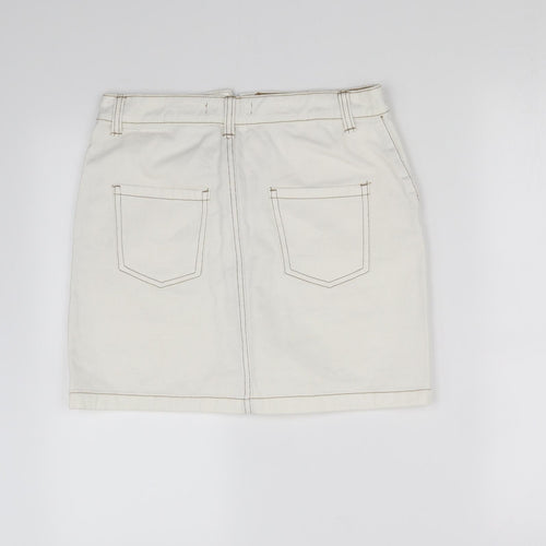 deniem co Womens White   Mini Skirt Size 6