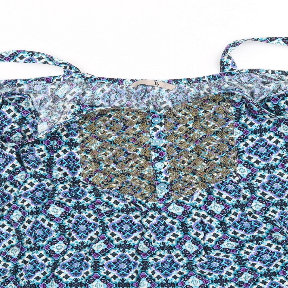 TU Womens Blue   Basic Blouse Size 16