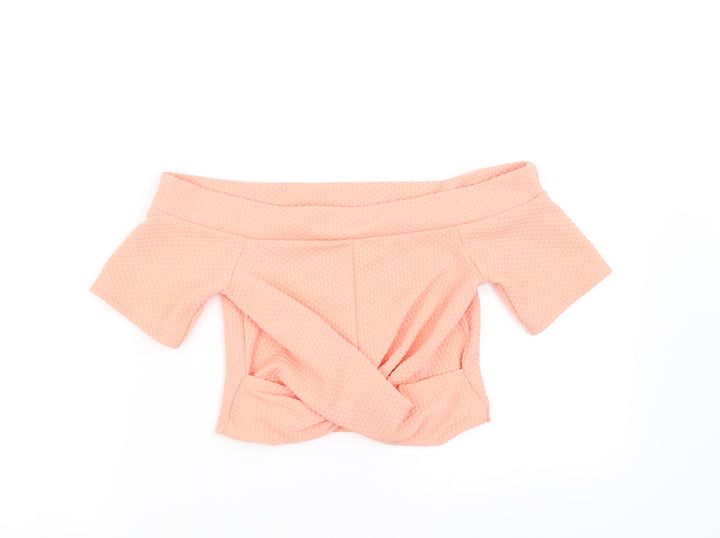 Miss Selfridge Womens Orange Basic T-Shirt Size 8