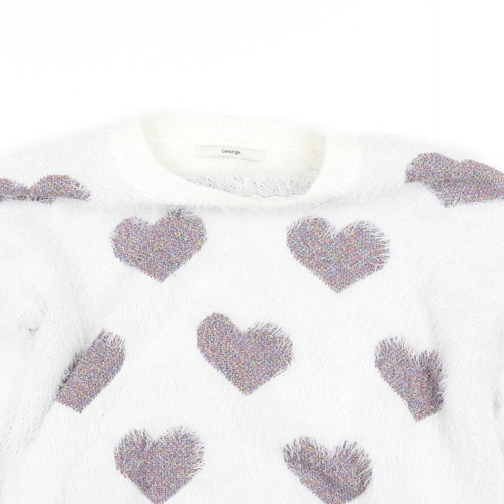 George Womens White   Pullover Jumper Size 12