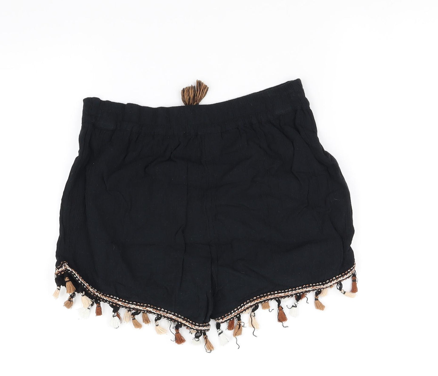 pre worn Girls Black   Cut-Off Shorts Size 12 Years