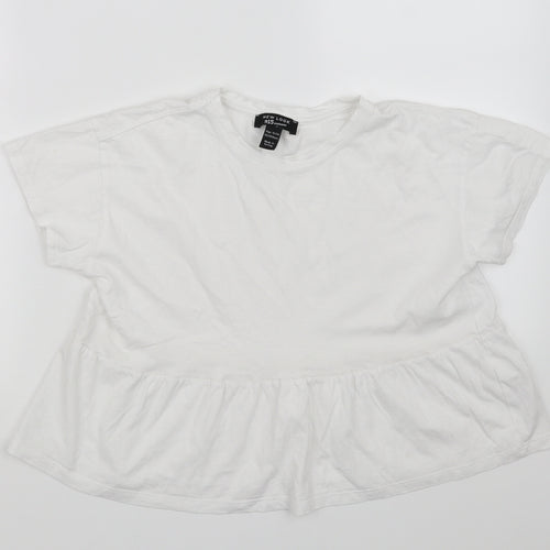 pre worn Girls White   Pullover Jumper Size 12-13 Years