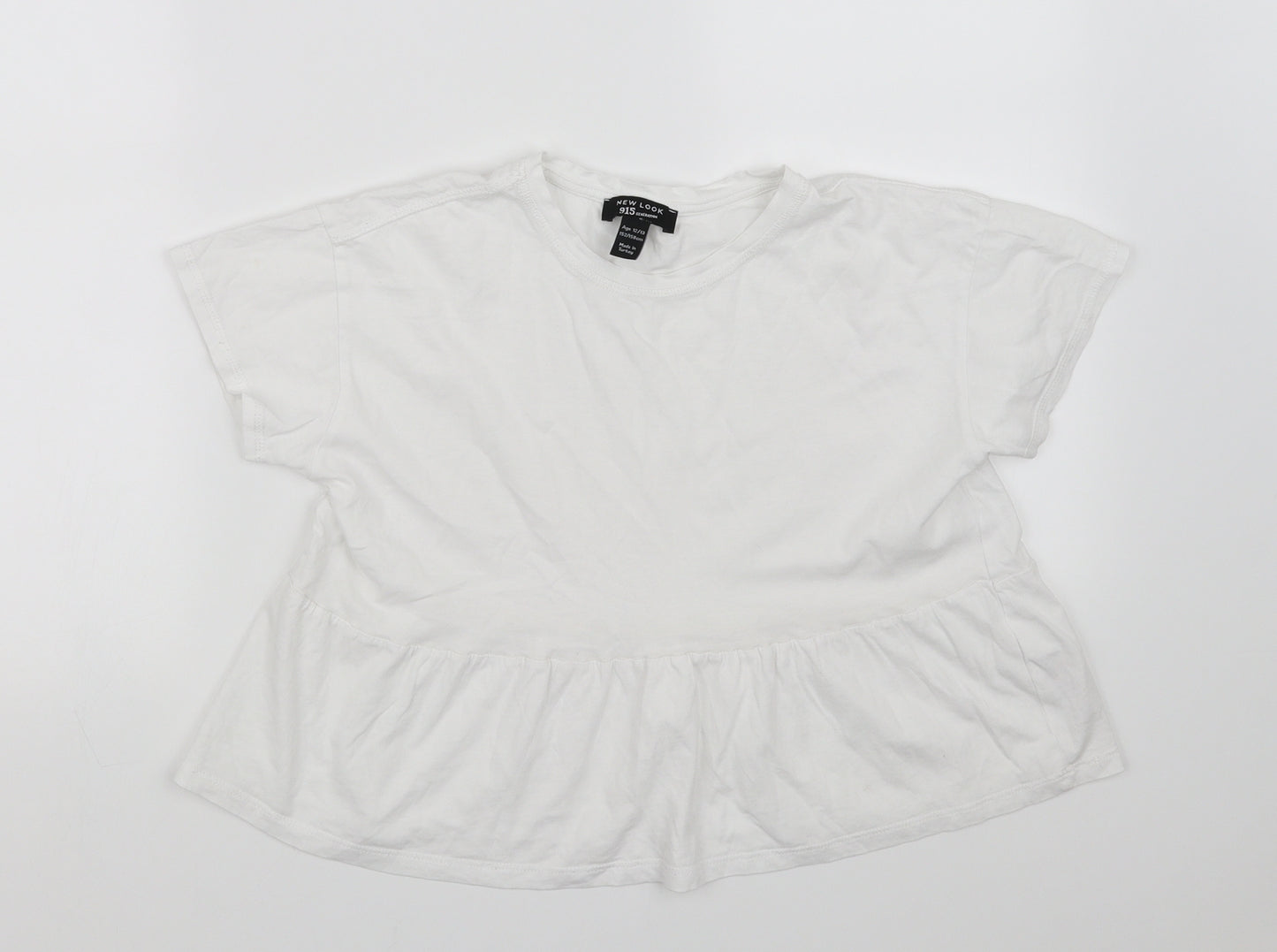 pre worn Girls White   Pullover Jumper Size 12-13 Years