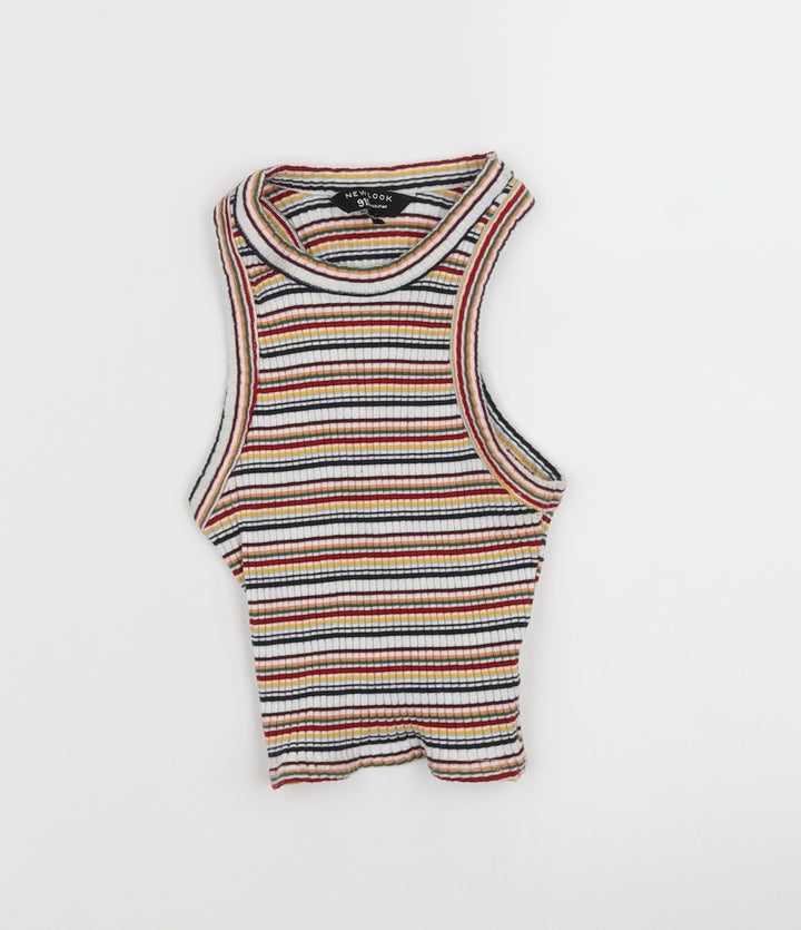 New Look Girls Multicoloured Striped Basic T-Shirt Size 10-11 Years