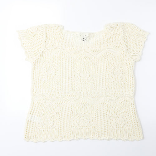 H&M Womens White   Pullover Jumper Size L