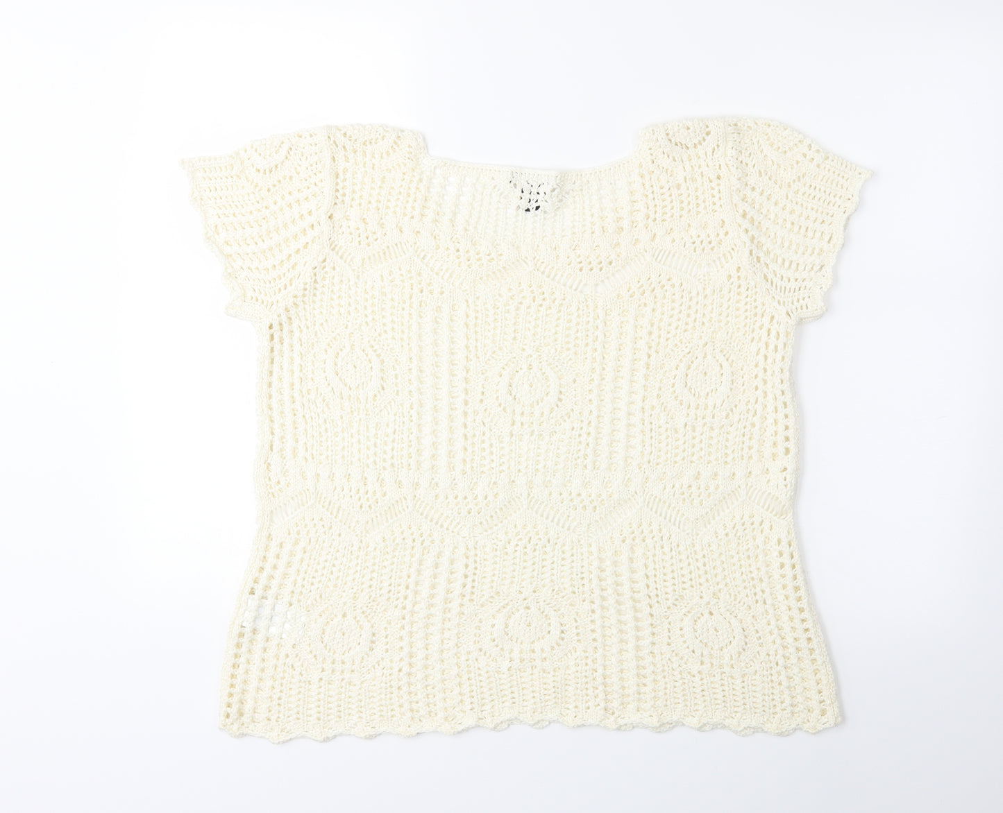 H&M Womens White   Pullover Jumper Size L