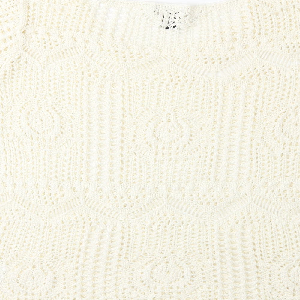 H&M Womens White   Pullover Jumper Size L