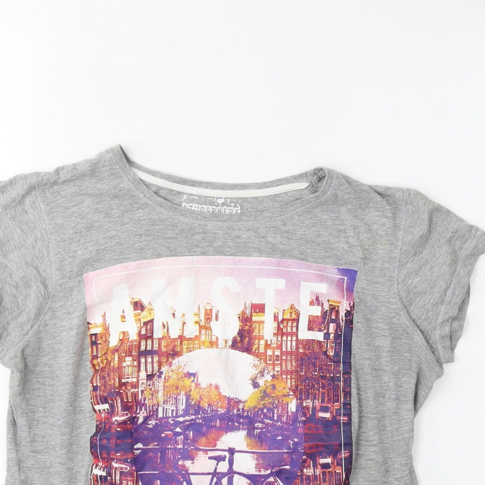 Atmosphere Womens Grey   Basic T-Shirt Size 14  - Amsterdam