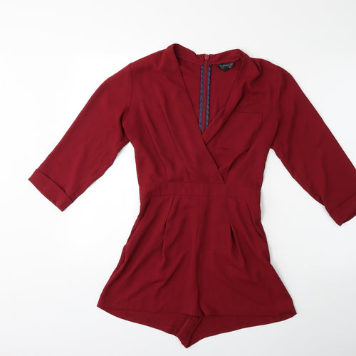 Topshop Womens Red   Playsuit One-Piece Size 8