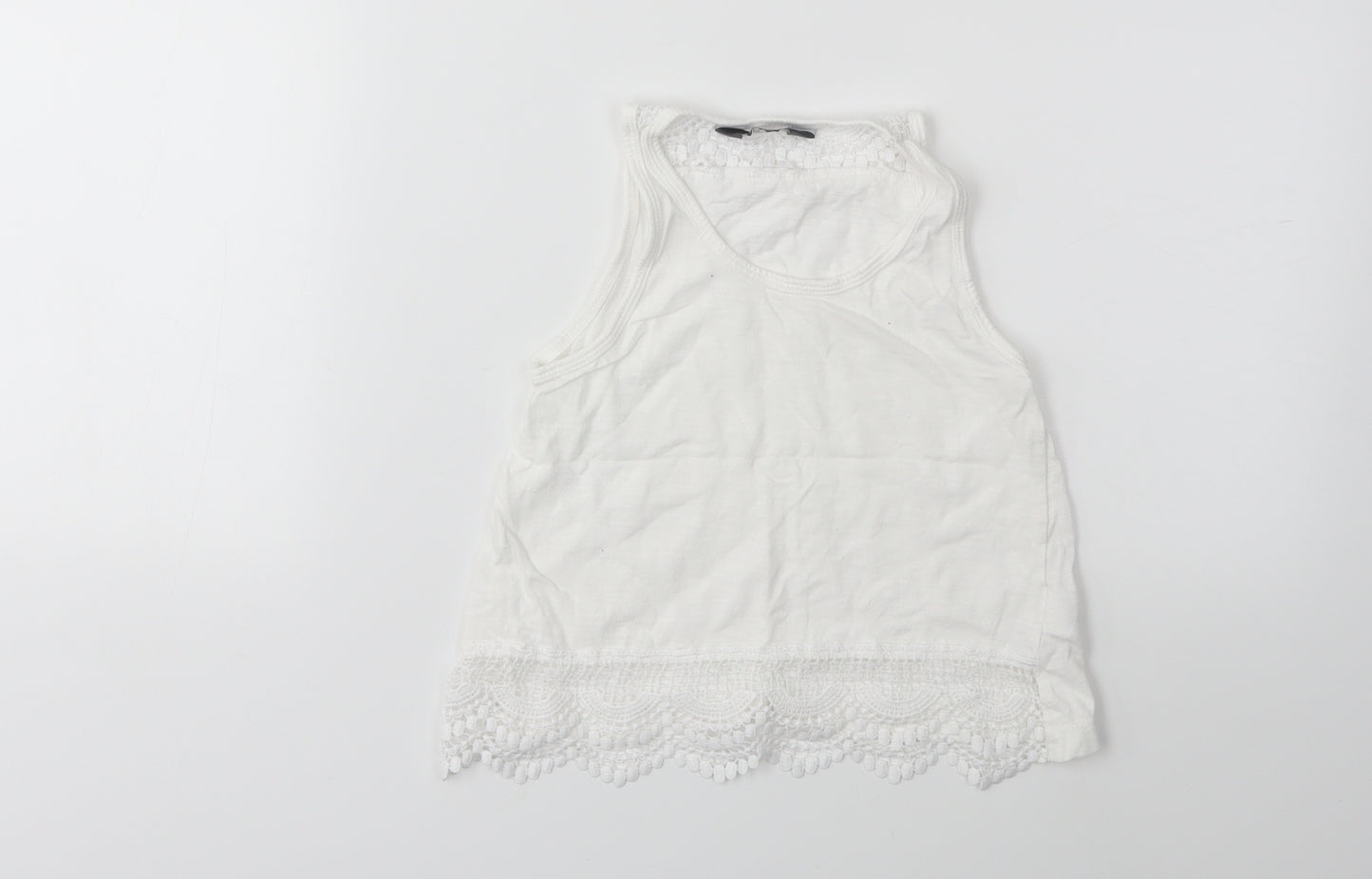Primark Girls White   Basic Tank Size 5-6 Years